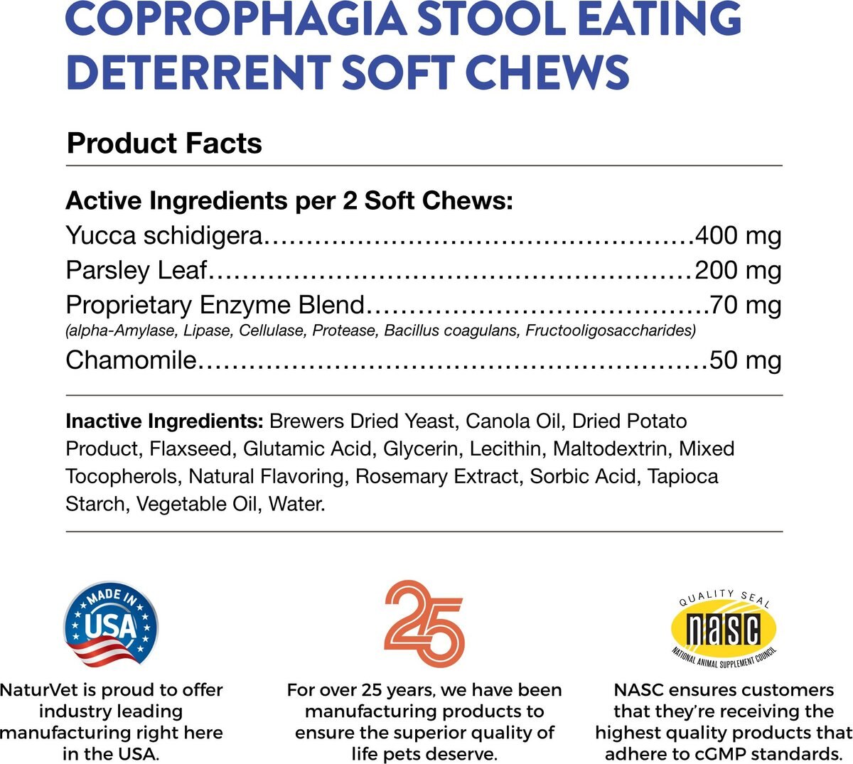 NaturVet Coprophagia Plus Breath Aid Soft Chews Coprophagia Supplement for Dogs