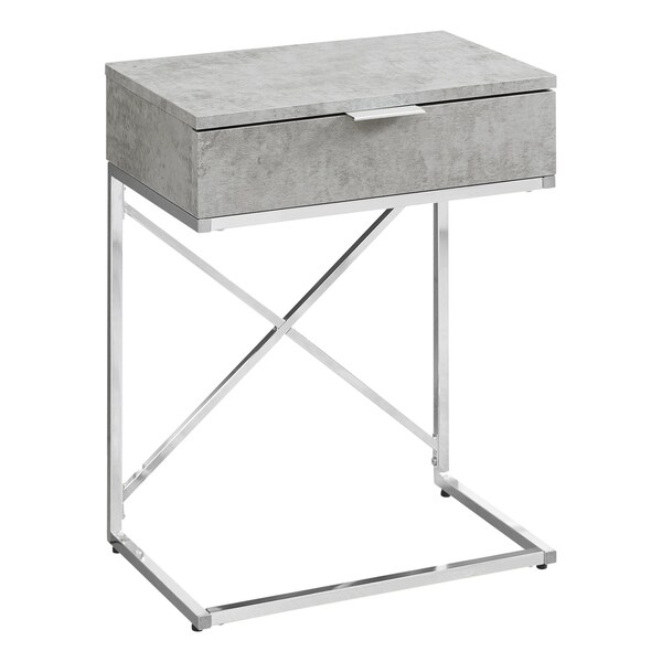 Accent Table， Side， End， Nightstand， Lamp， Storage Drawer， Living Room， Bedroom， Metal， Laminate， Chrome， Contemporary