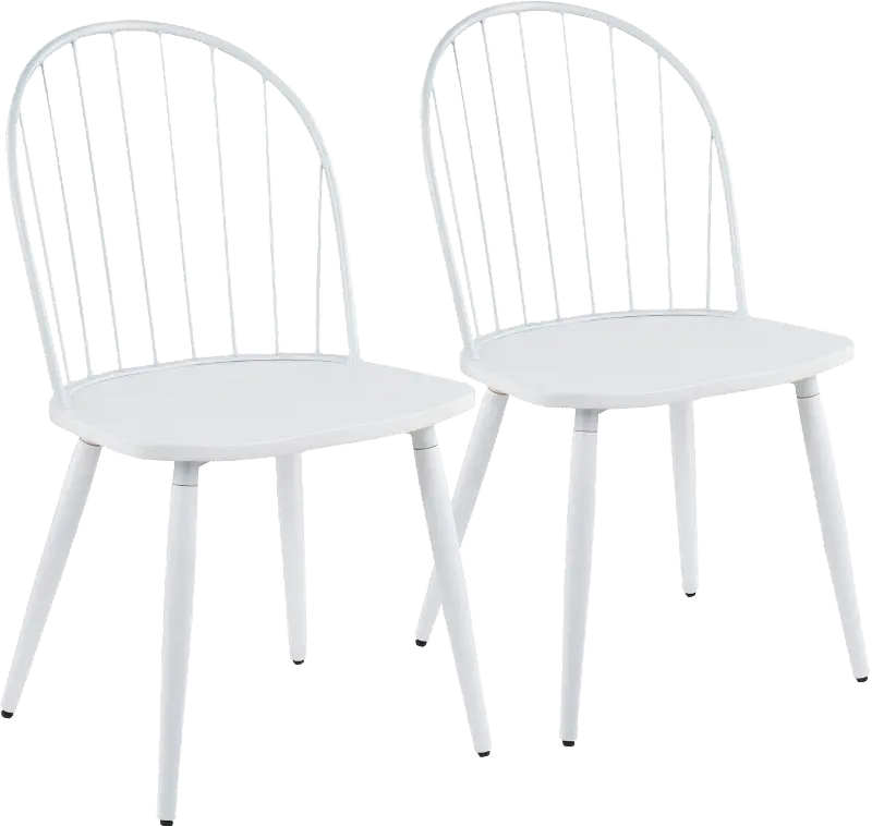 Riley White High Back Dining Chair， Set of 2