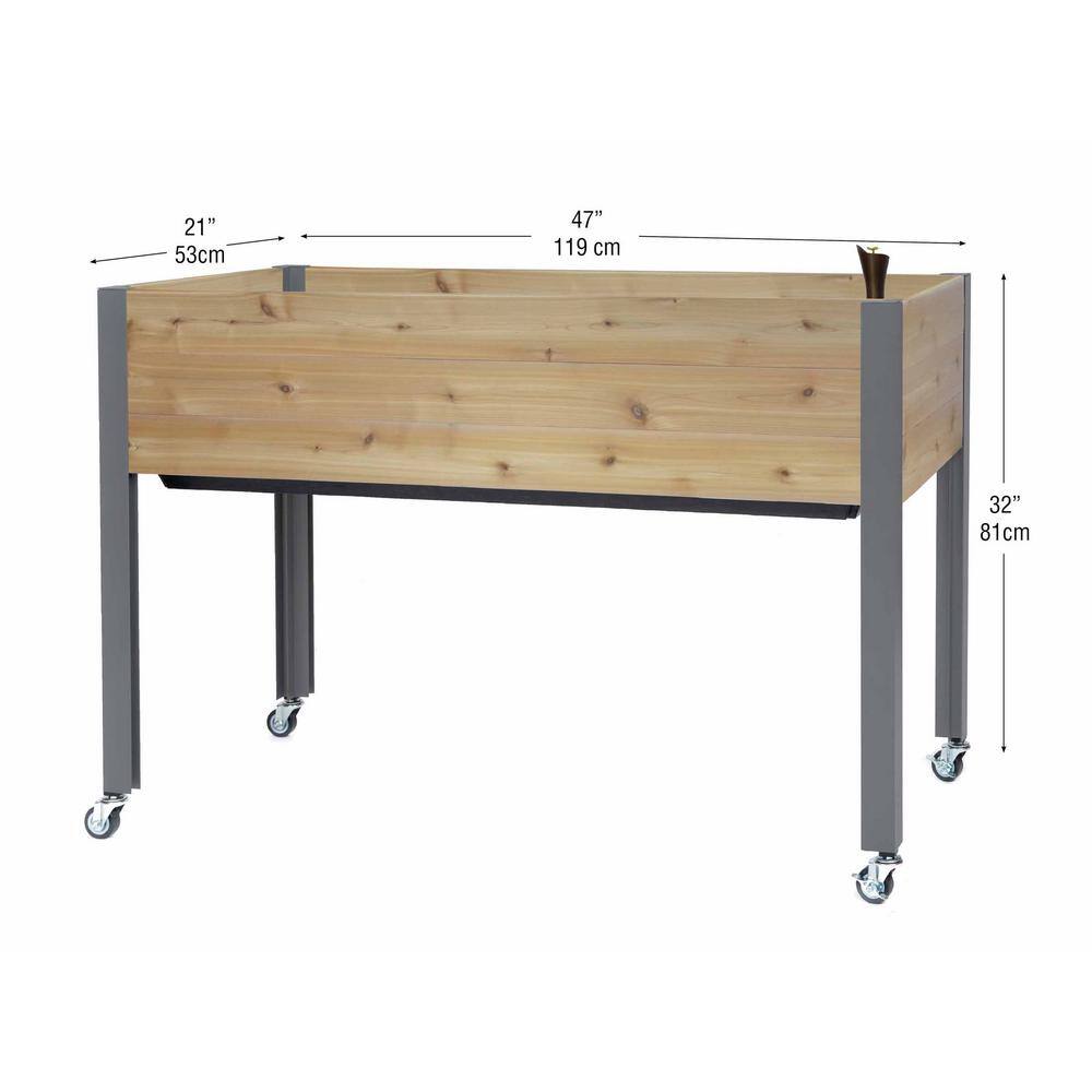 cedarcraft Beautiful. Functional. Sustainable. 21 in. x 47 in. x 32 in. H Self-Watering Cedar Planter CC_SW2147AC