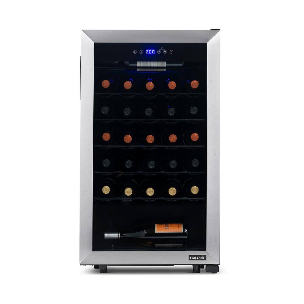 NewAir 19 in. 33-bottle Freestanding Compressor Wine Fridge NWC033SS01