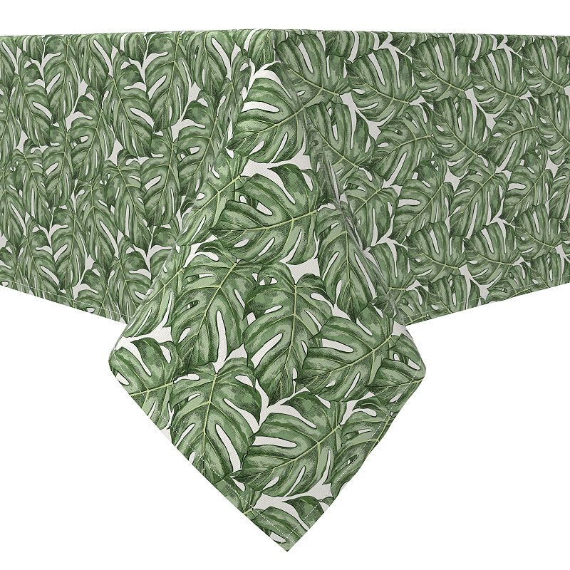 Square Tablecloth， 100% Cotton， 60x60， Monstera Leaves