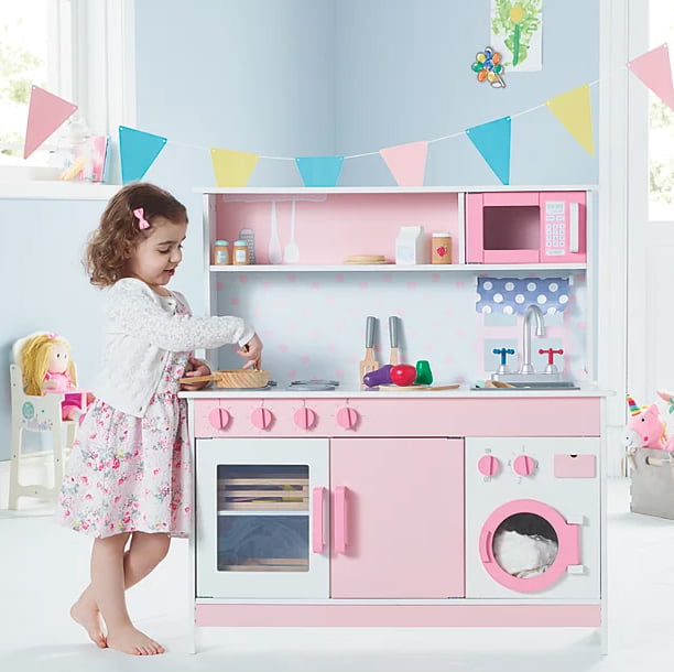 Spark. Create. Imagine. Deluxe Wooden Play Kitchen - Pink