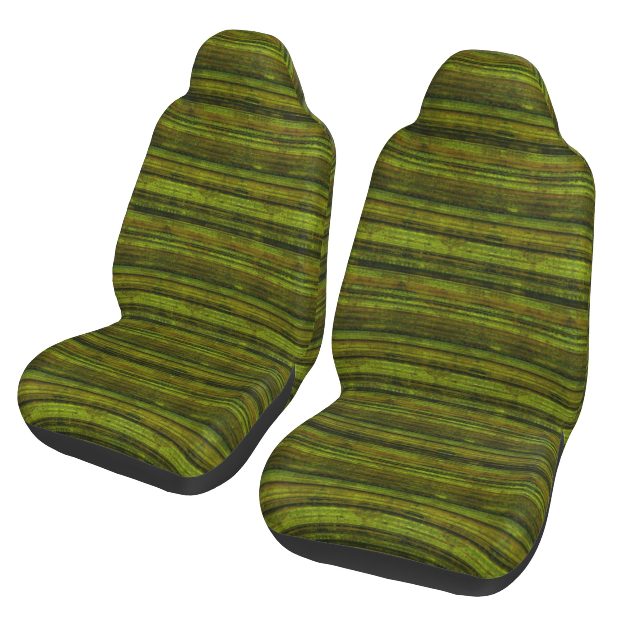 ZICANCN Car Seat Covers Front Seats Only，Green Vintage Stripe Pattern Automotive Seat Covers Protectors for Cars Trucks Suv 2 Pack