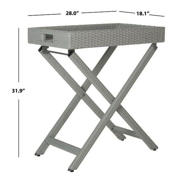 SAFAVIEH Outdoor Living Bardia Grey Folding Tray Table