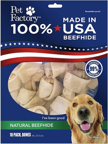 Pet Factory Beefhide 4-inch Natural Flavored Dog Bones