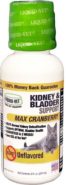 Liquid-Vet Kidney and Bladder Support Allergy-Friendly Unflavored Cat Supplement， 8-oz bottle