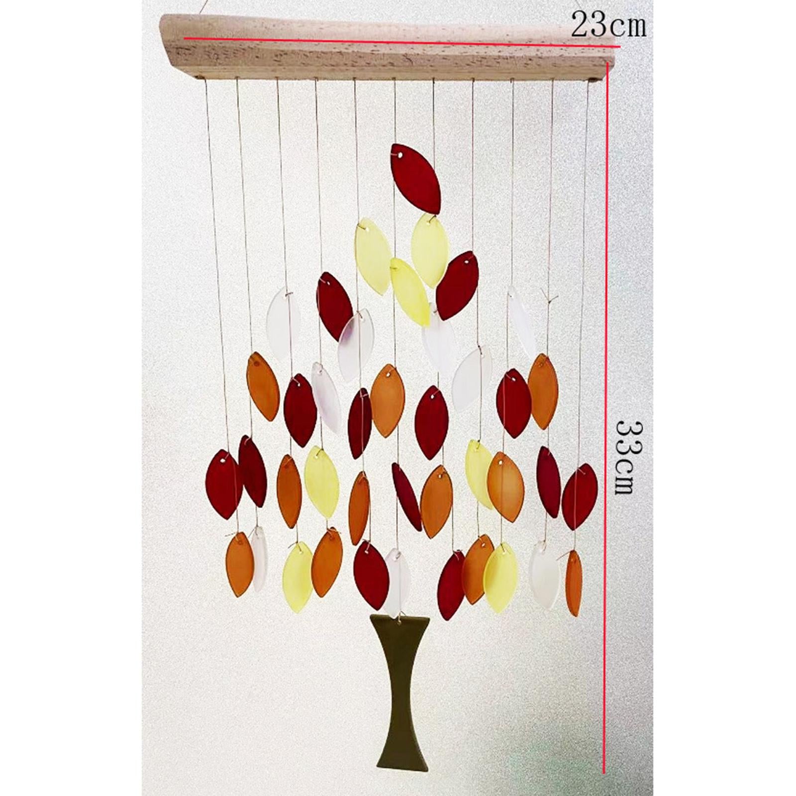 Garden Wind Chimes Beautiful Maple Leaves Garden Gifts Rotatable Windchime Hanging Decoration Clearance Outside Yard Patio Home Decor Ornament - orange