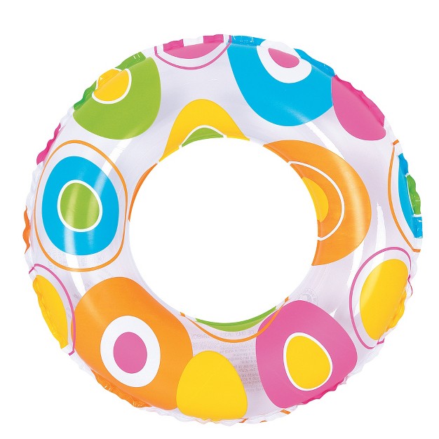 Inflatable Circle Print Swimming Pool Inner Tube Ring Float