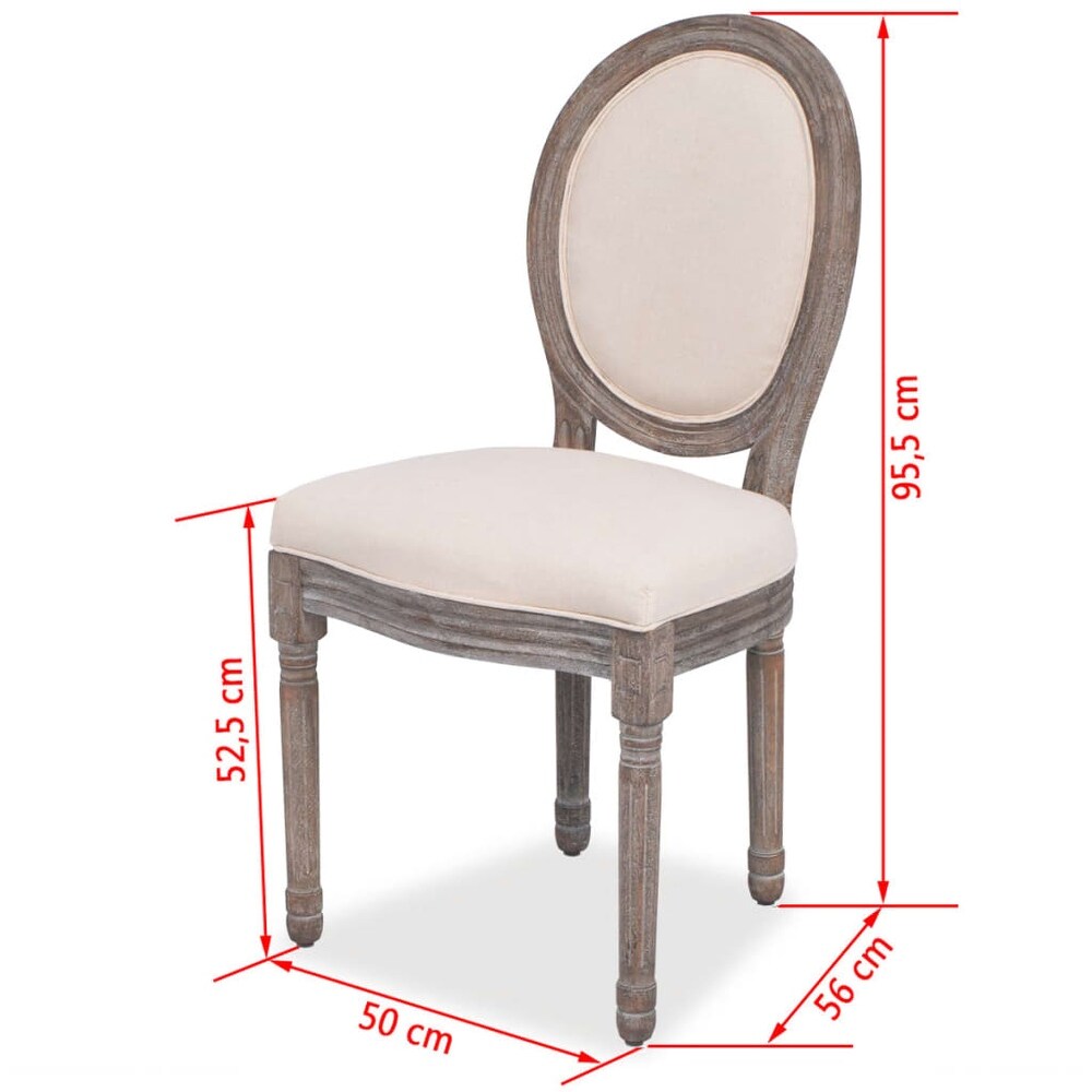 vidaXL Dining Chairs 2/4/6 pcs Cream Fabric