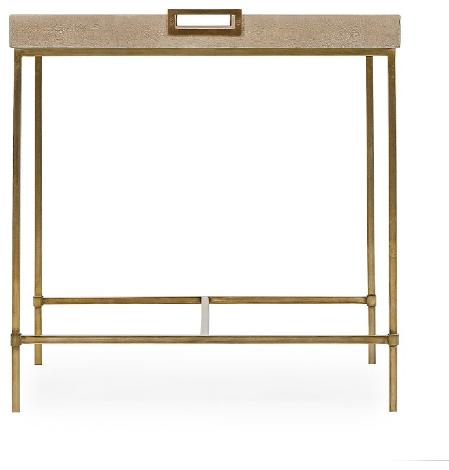 Latte Shagreen Tray Top Side Table L  Andrew Martin Edith   Contemporary   Side Tables And End Tables   by Oroa   Distinctive Furniture  Houzz