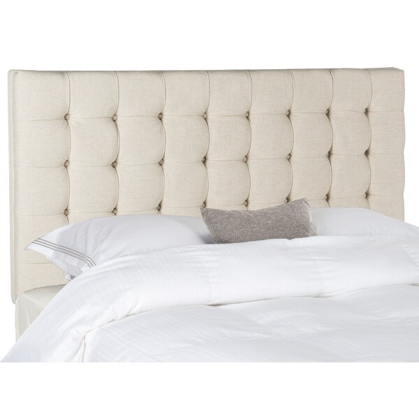 SAFAVIEH Lamar Wheat Linen Blend Upholstered Tufted Headboard (King) - - 11098711