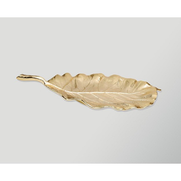 Classic Touch 19 quot l Gold Leaf Dish