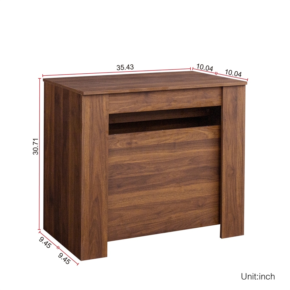 Wood Multifunctional Extendable Console Table   N/A