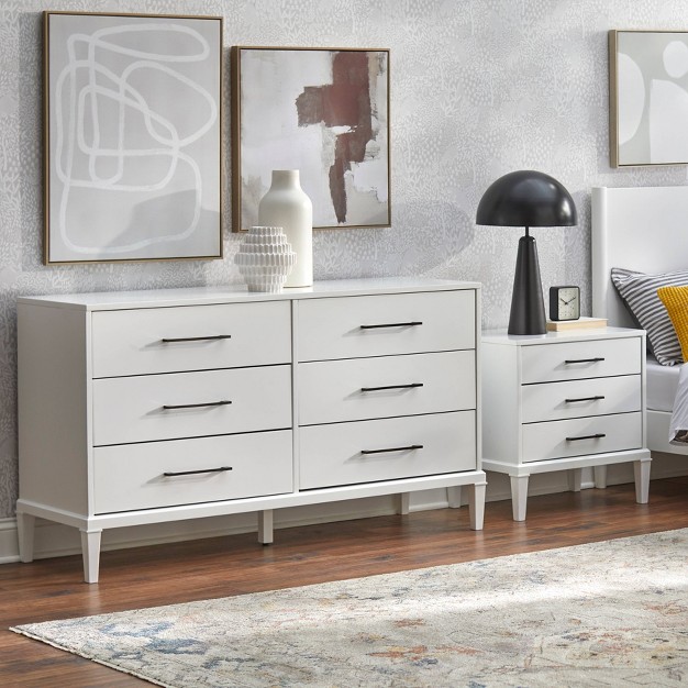 Sussex 6 Drawer Dresser White Lifestorey