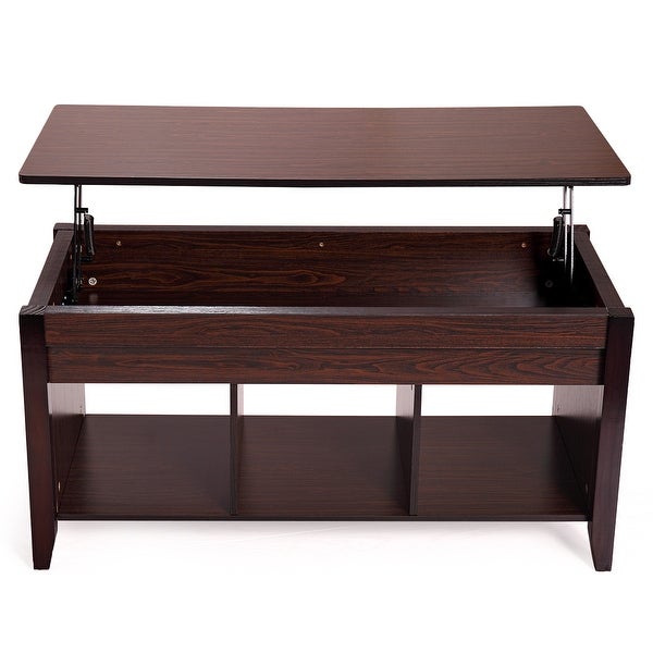 Lifting Coffee Table with Cabinet Dark Coffee Color - 41*19.3*19