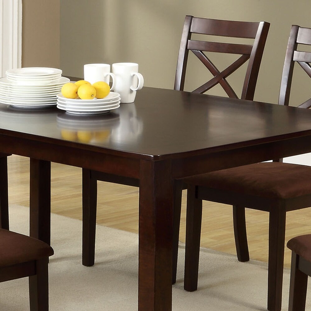 Wivo Contemporary Brown Solid Wood 7 Piece Dining Set by Furniture of America