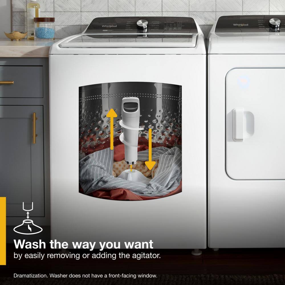 Whirlpool 4.7 - 4.8 cu. ft. Top Load Washer with 2 in 1 Removable Agitator in White WTW5057LW