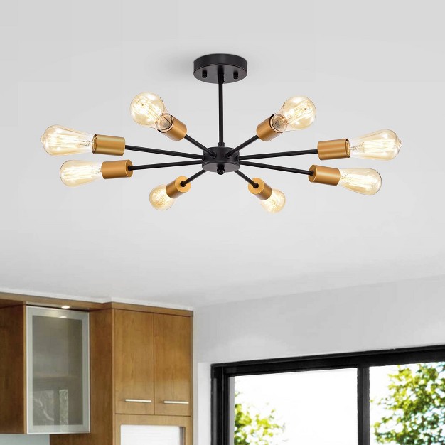 X 27 quot X 10 quot Bianna Sputnik Semi Flush Mount Wall Light Black Warehouse Of 