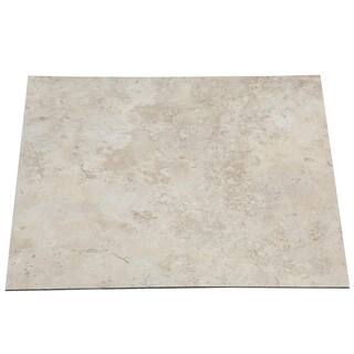 TrafficMaster Travertine Beige 4 MIL x 12 in. W x 12 in. L Peel and Stick Water Resistant Vinyl Tile Flooring (30 sqftcase) SS2380