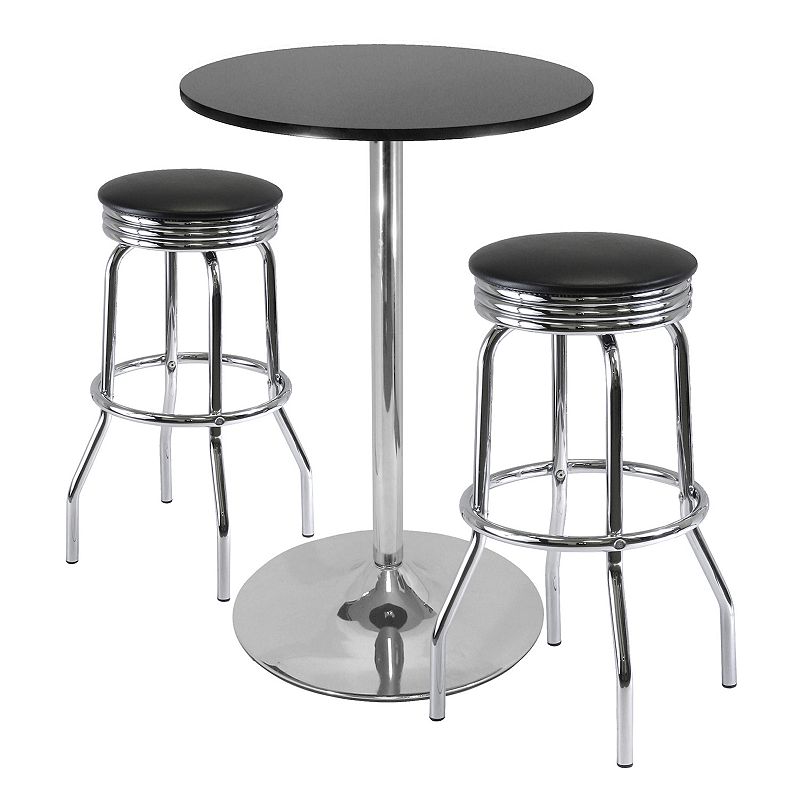 Winsome Summit Pub Table and Bar Stool 3-piece Set