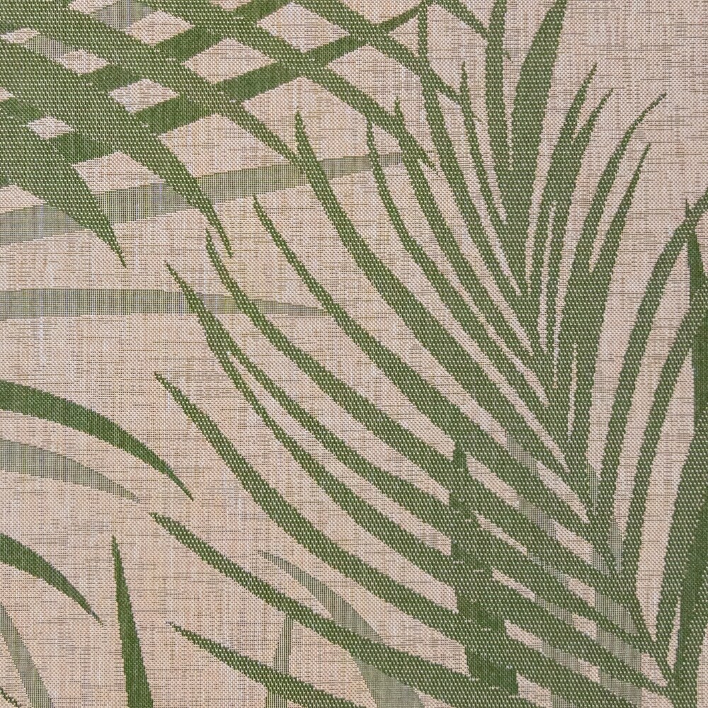 Gertmenian Paseo Paume Green Casual Palm Leaf Flatweave Indoor/Outdoor Area Rug