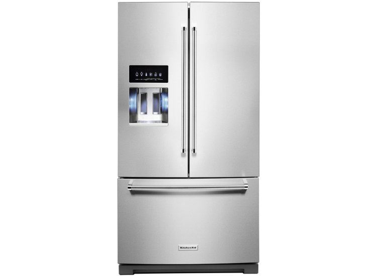 KitchenAid 26.8 Cu. Ft. PrintShield Stainless Steel Standard-Depth French Door Refrigerator With Exterior Ice And Water Dispenser