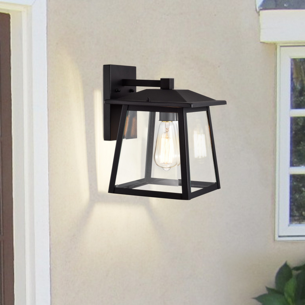 CHLOE Lighting ORLY Transitional 1 Light Textured Black Outdoor Wall Sconce   Transitional   Outdoor Wall Lights And Sconces   by CHLOE Lighting  Inc.  Houzz