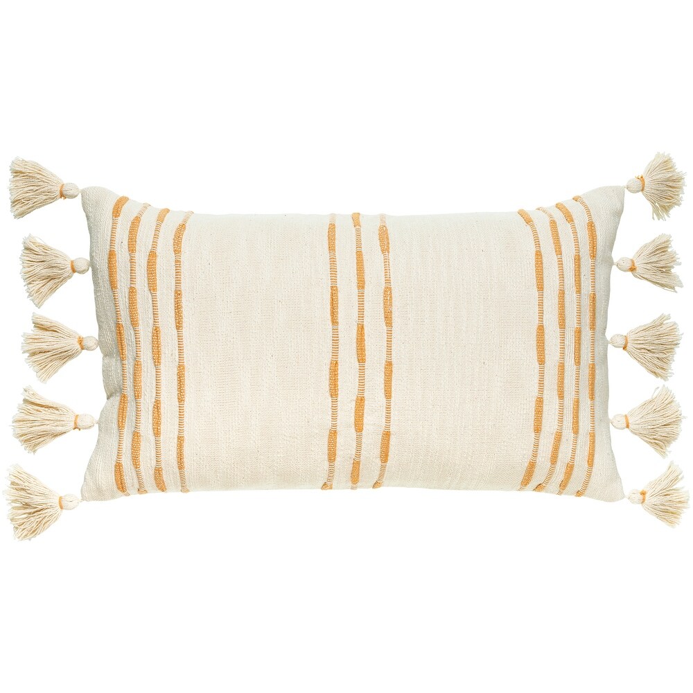 Lance Broken Stripe Lumbar Pillow with Tassels