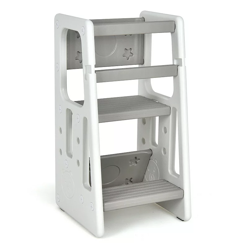 Kids Kitchen Step Stool with Double Safety Rails