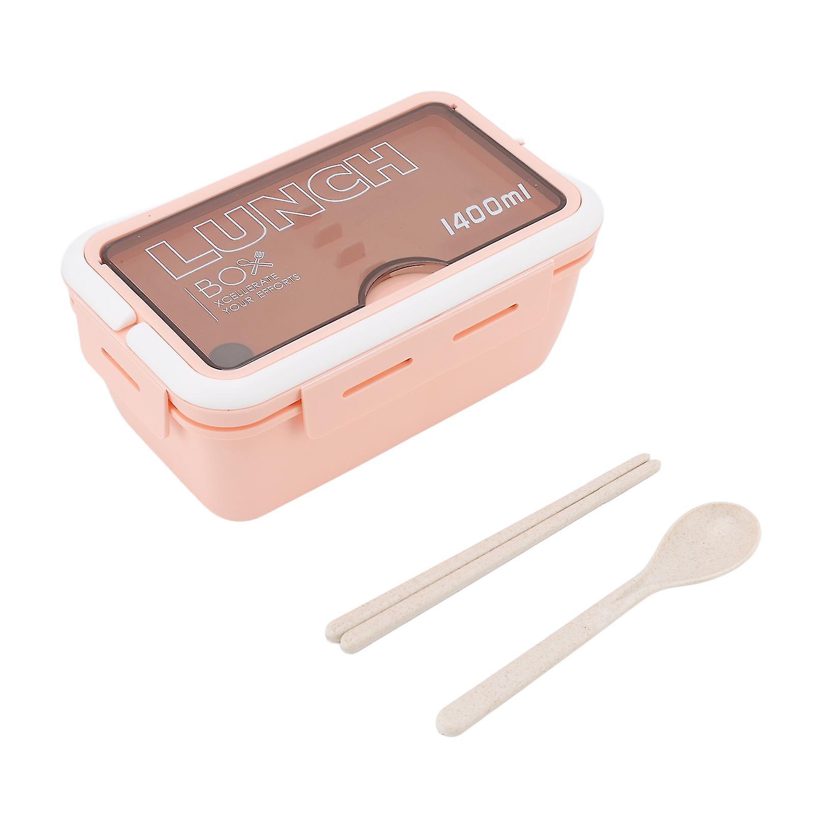 3 Compartments Bento Boxes 1400ml Large Capacity Good Sealing Thermal Lunch Box for Kids Students Workers School Office Pink
