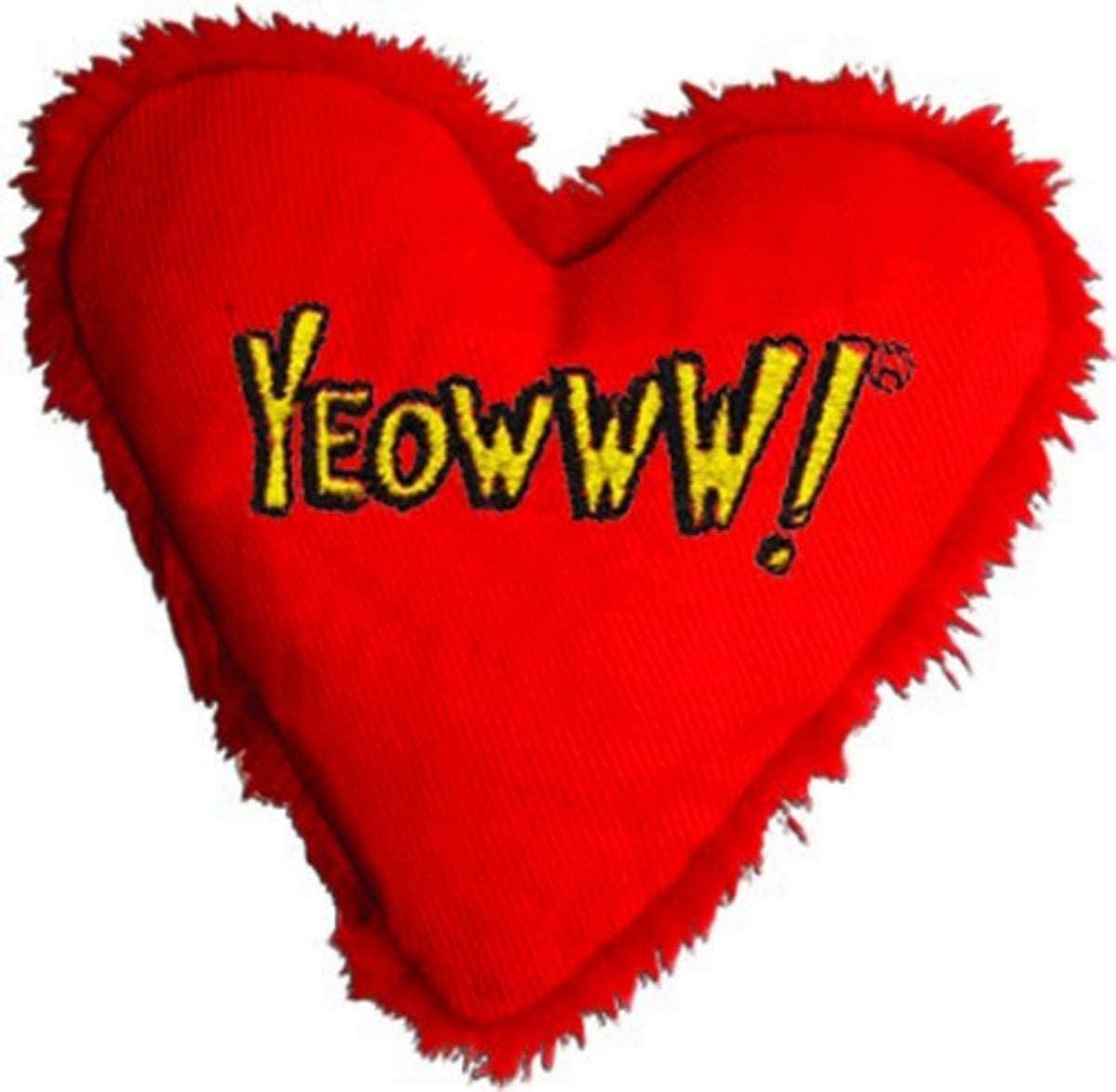 Ducky World Yeowww!® Hearrrt Attack “YEOWWW!” Catnip Toy Yellow Color 4 Inch