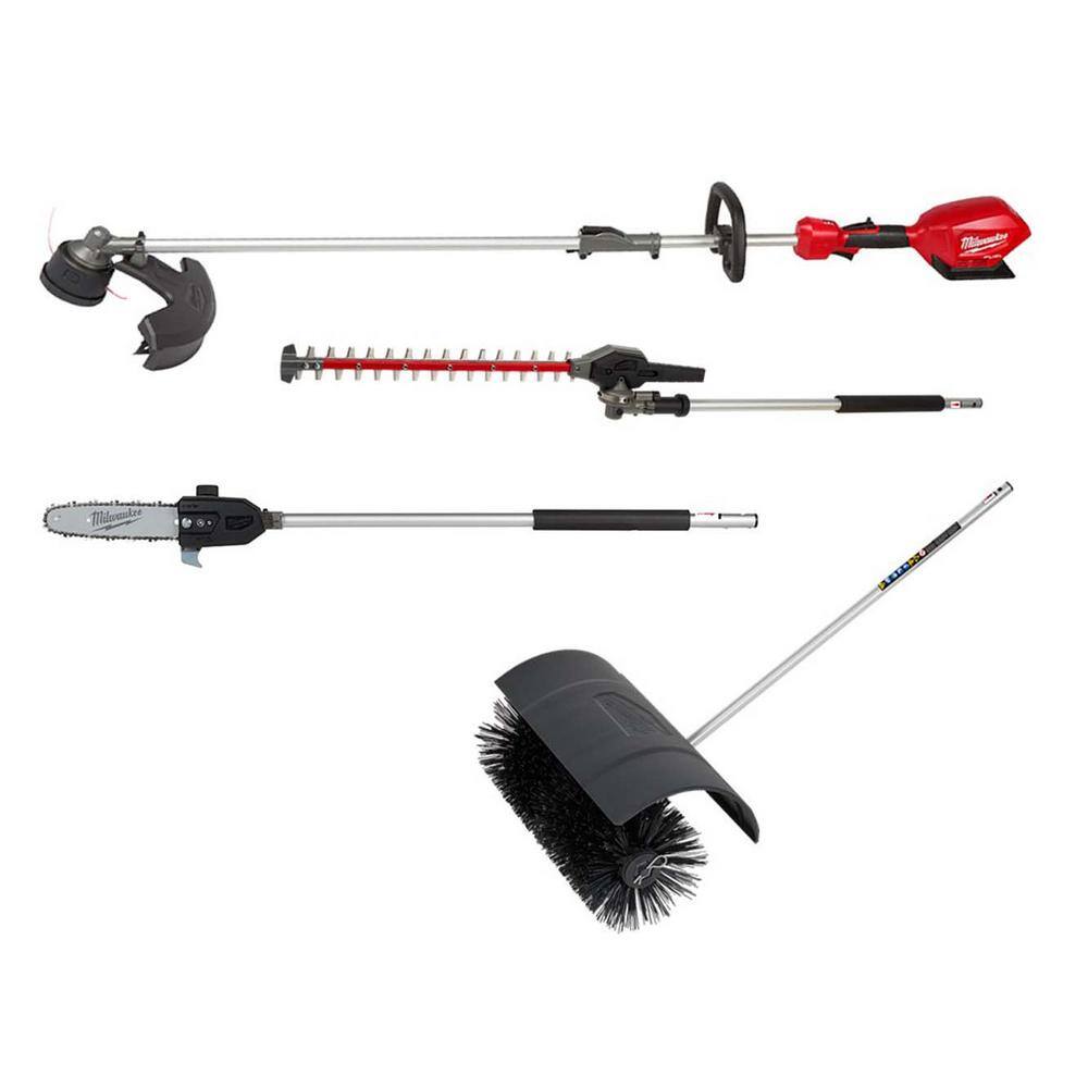 MW M18 FUEL 18V Lithium-Ion Brushless Cordless String Grass Trimmer wBristle Brush Hedge Trimmer Pole Saw Attachments 2825-20ST-49-16-2741-49-16-2719-49-16