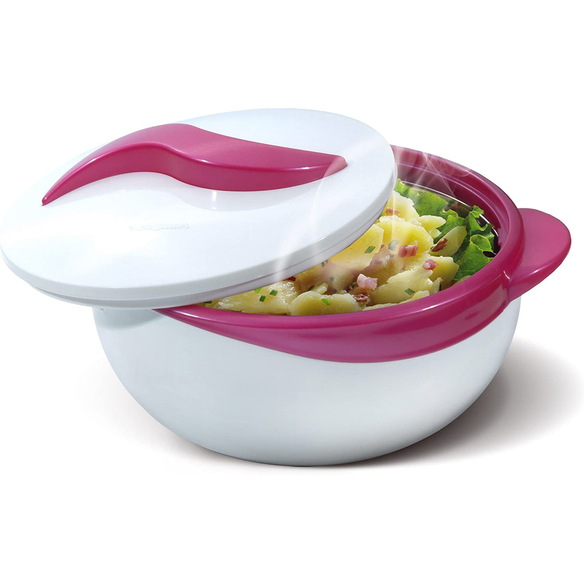 Pinnacle Thermoware 3-Pc Set Stainless Steel Bowl Insulated Food Container， Purple