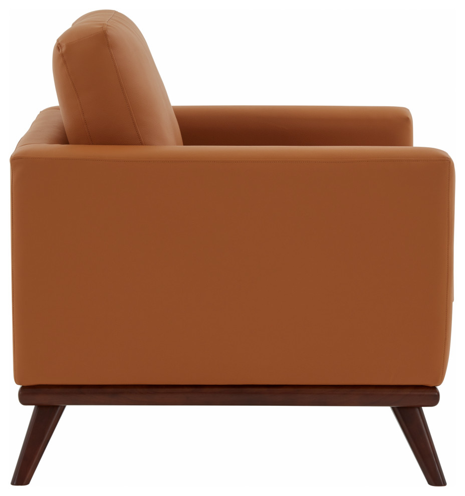 LeisureMod Chester Mid Century Modern Faux Leather Accent Arm Chair   Midcentury   Armchairs And Accent Chairs   by LeisureMod  Houzz