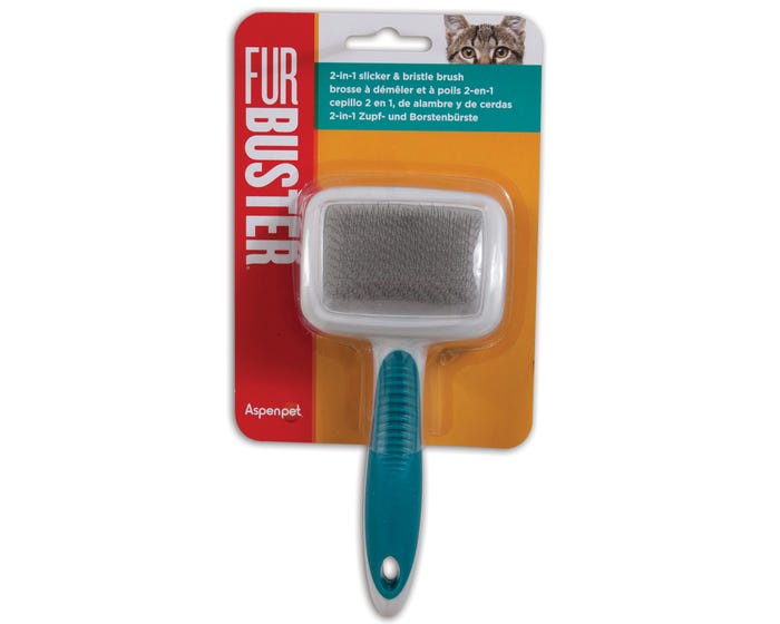 Aspen Furbuster Cat 2-In-1 Slicker/Bristle Brush 89805