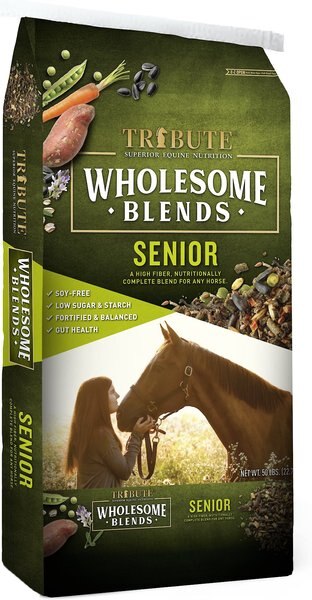 Tribute Equine Nutrition Wholesome Blends Senior Horse Food， 50-lb bag