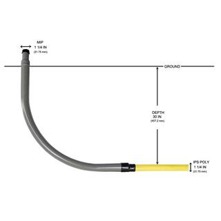 HOME-FLEX 1-14 in. IPS Poly DR 11 to 1-14 in. MIP Underground Meter Riser Bent 18-440-012