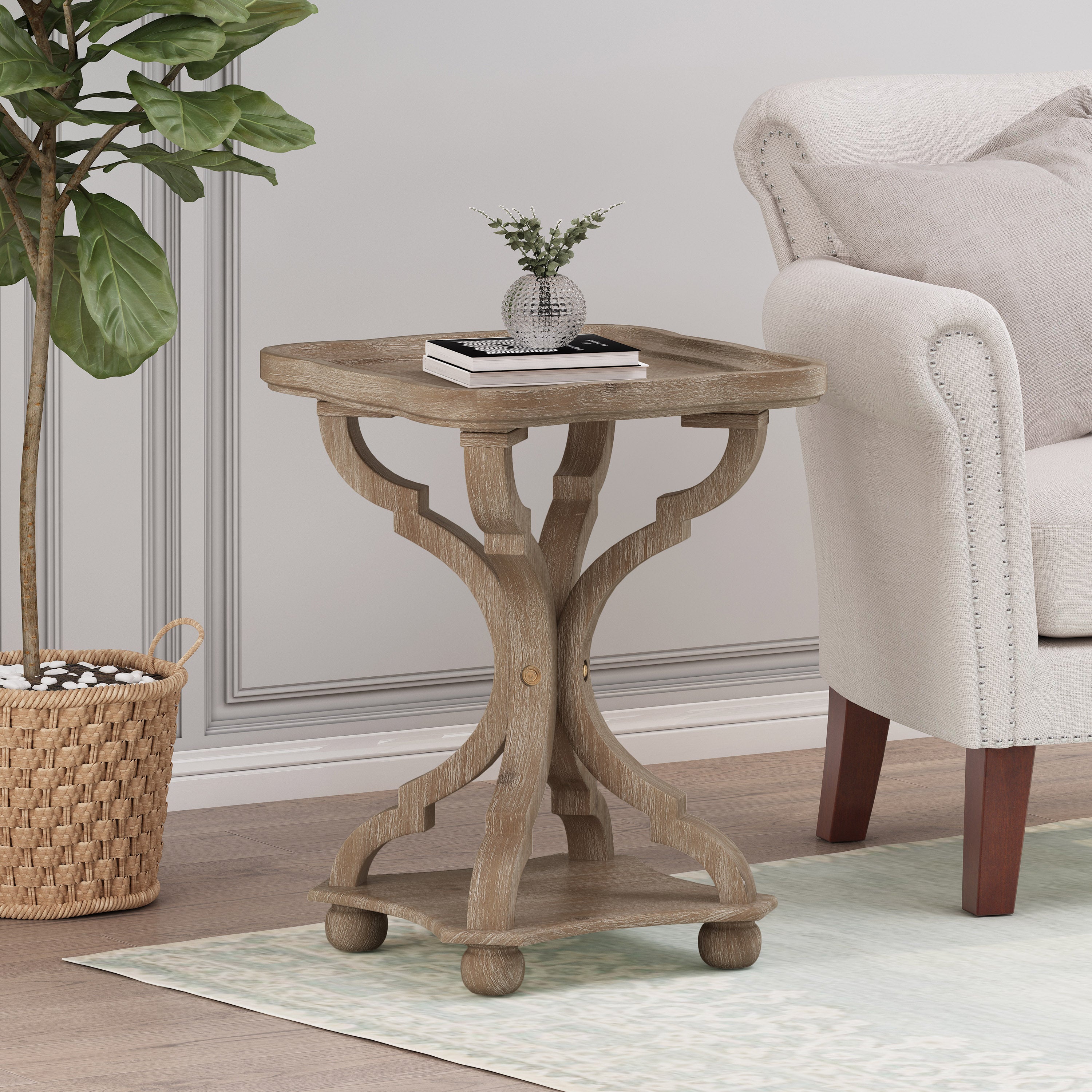 Dianelly French Country Accent Table with Square Top