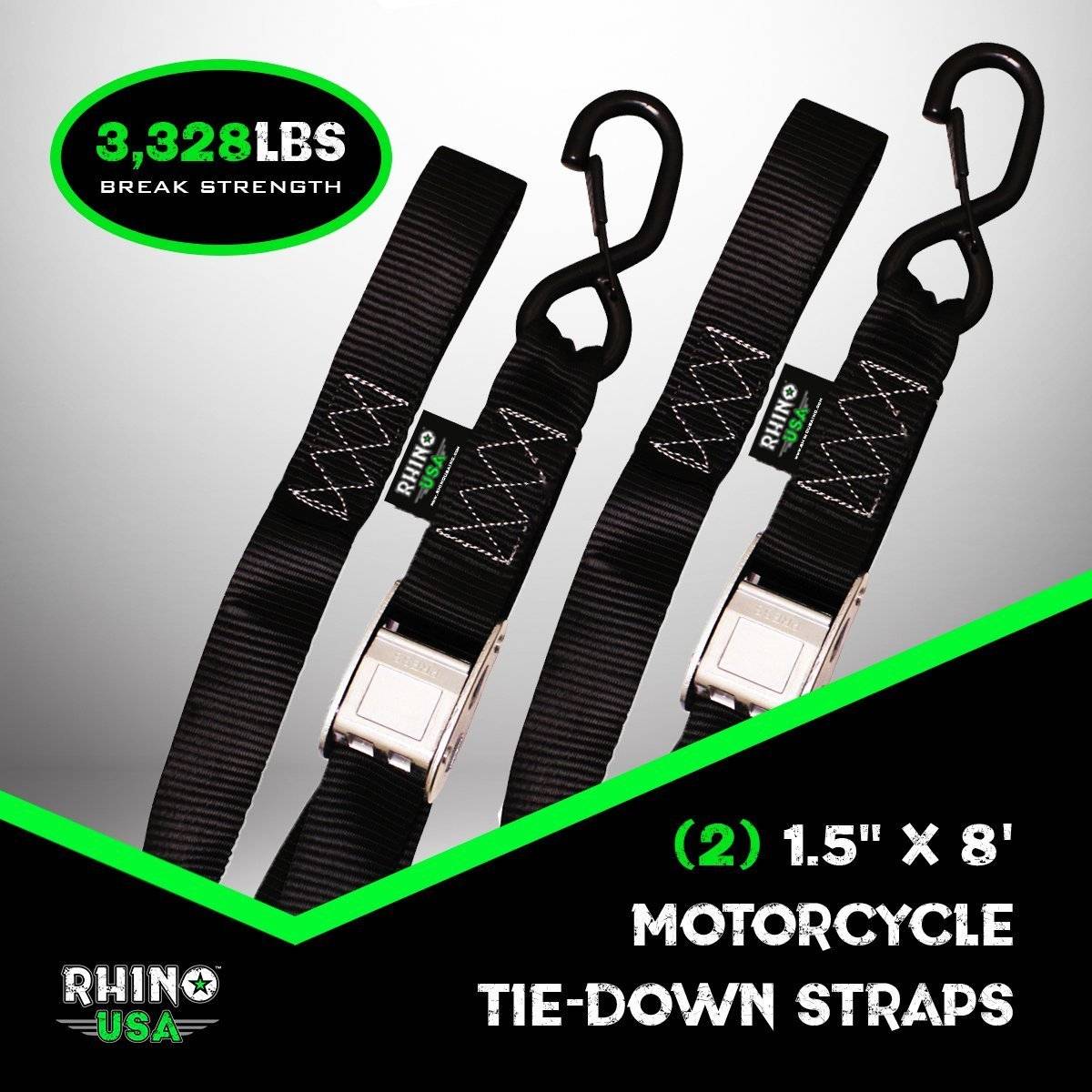 1.5" x 8' Cambuckle Tie-Down Straps (2-Pack)