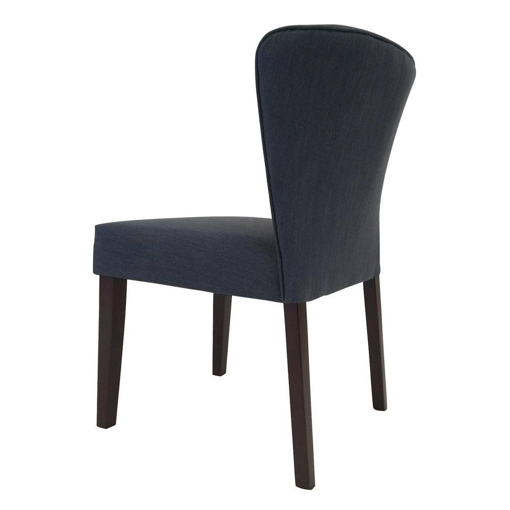 Homy Casa Cambodia Navy Upholstered Solid Wood Dining Chair(Set of 2) Cambodia midnight