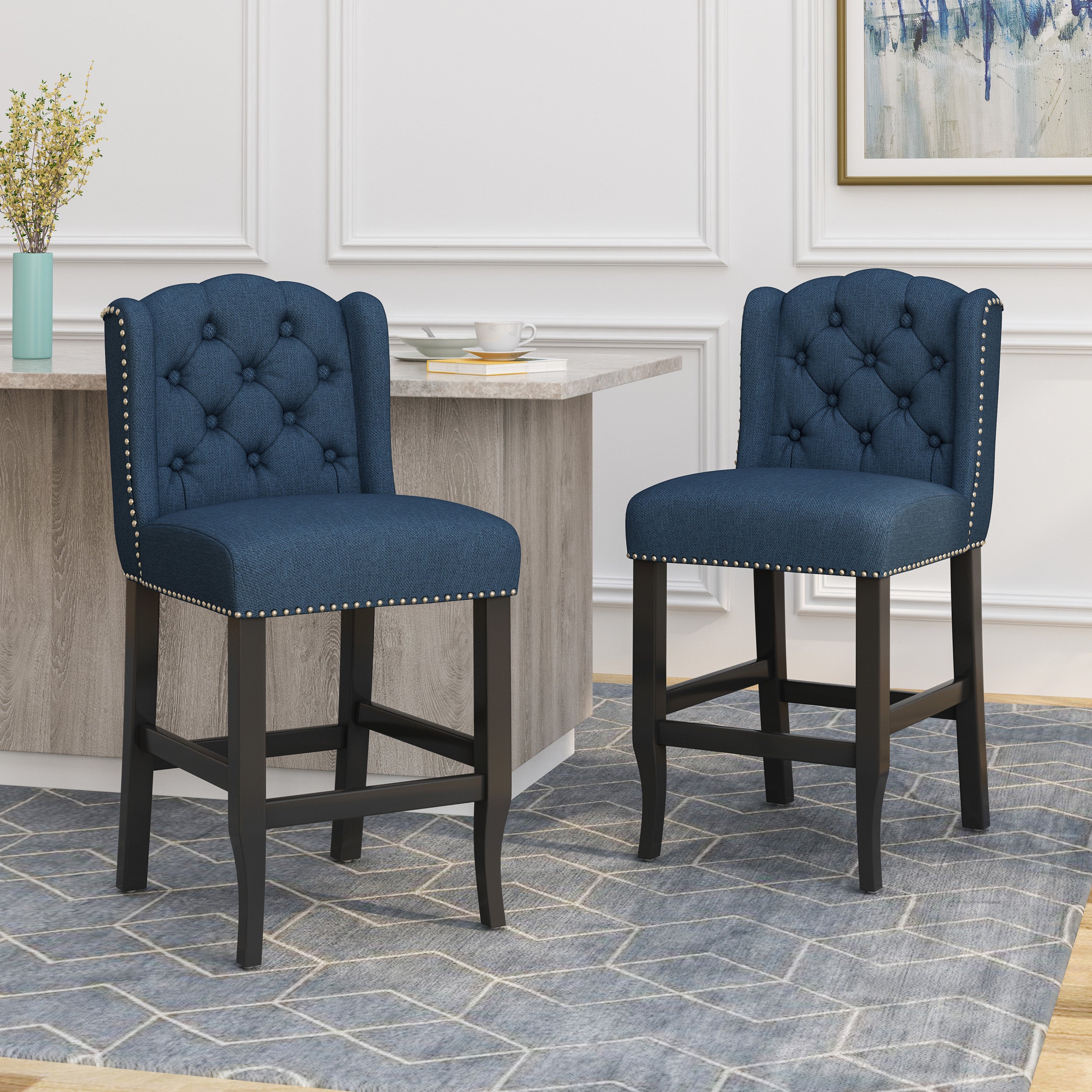 Leisha Wingback Counter Stool