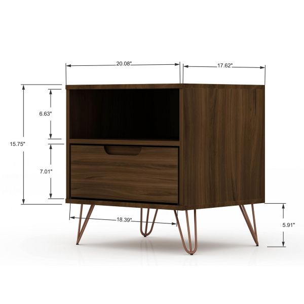 Rockefeller 1.0 Nightstand in Brown