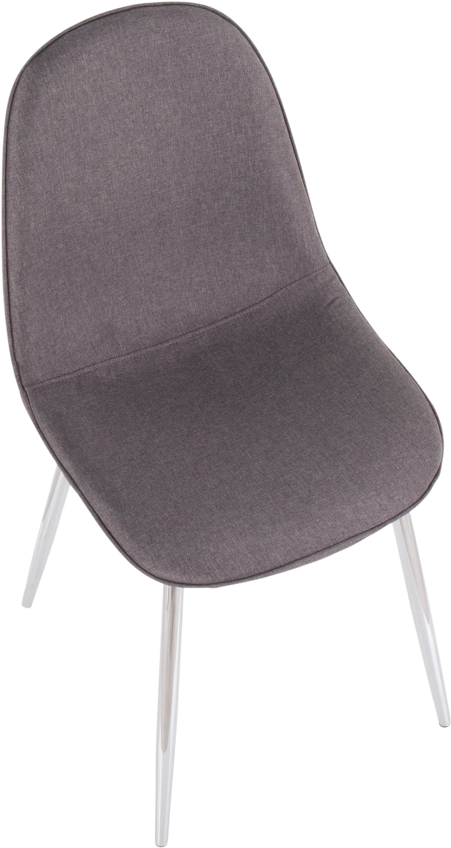 Contemporary Gray and Chrome Dining Room Chair (Set of 2) - Pebble