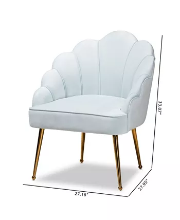 Furniture Furniture Cinzia Glam and Luxe Upholstered Seashell Shaped Accent Chair