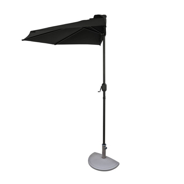 9 x27 X 4 5 x27 Lanai Half Patio Umbrella Black Island Umbrella