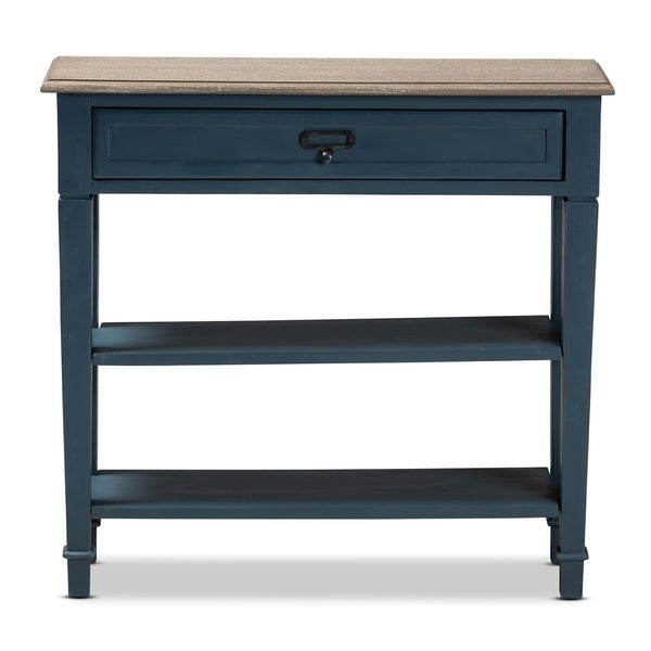 Baxton Studio French Country Blue Spruce Fiinished Wood Accent Console Table