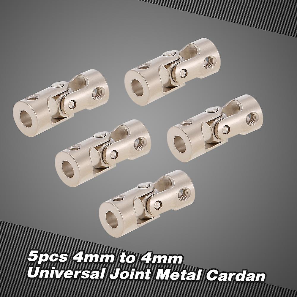 5pcs Stainless Steel 4 To 4mm Full Metal Universal Joint Cardan Couplings For Rc Car And Boat D90 Scx10 Rc4wd Red