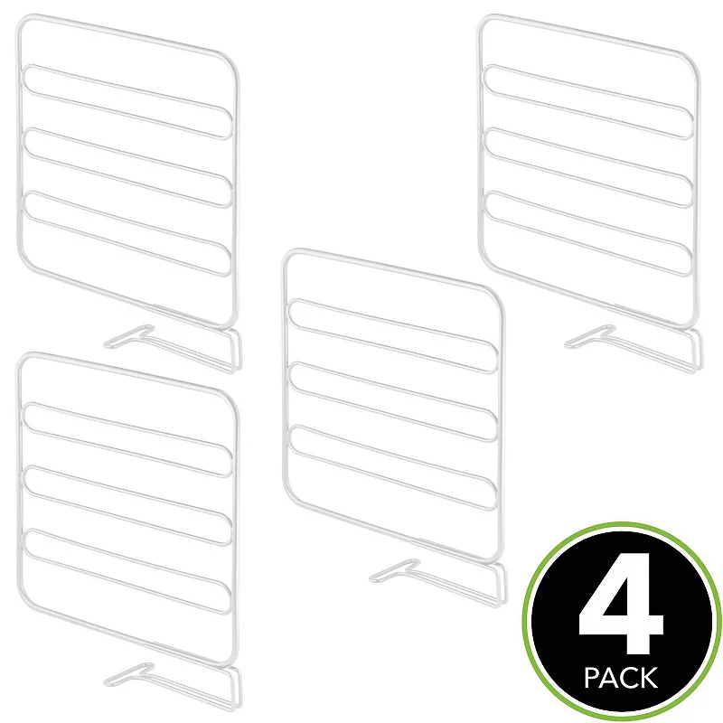 mDesign Versatile Metal Wire Closet Shelf Divider and Separator， 4 Pack