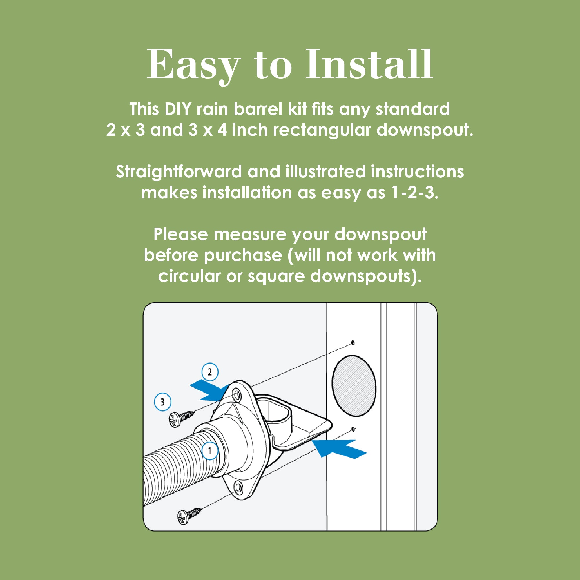 EarthMinded FlexiFit Universal Diverter System - Works with Standard Rectangular Downspouts - Easy to Install